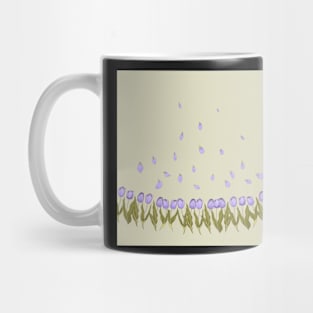 Violet tulips and petals Mug